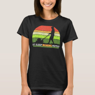 Camiseta Jardinería 4\Comer Dormir Cortar Césped Repetir Co
