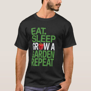 Camiseta Jardinería 4\Comer Dormir Jardín Repetir Chistoso