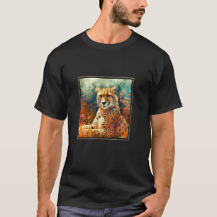 Camiseta Jardinería 4\Jardín de guepardo Flores Pintura Mas