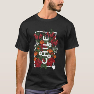 Camiseta Jardinería 4\Patrón floral de Chile Flor silvestre