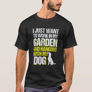 Camiseta Jardinería 4\Rincón de Jardinería con Perro Jardin