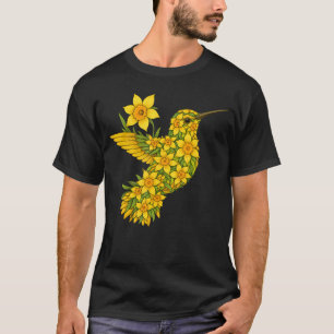 Camiseta Jardinería de flores de colibrí Narciso