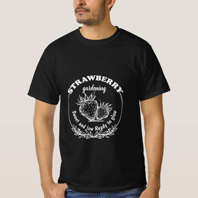 Camiseta jardinería de fresa (Anverso)