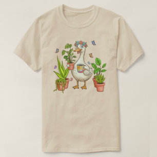 Camiseta Jardinería de ganso impulsada por plantas y café v
