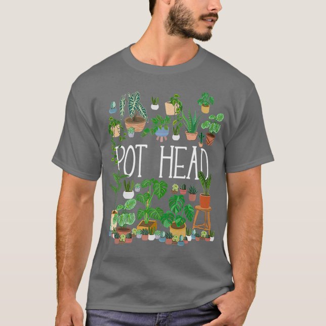 Camiseta Jardinería de jardinería con poto Lover Pot Head (Anverso)