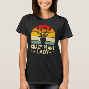 Camiseta Jardinería de Señora Loca de Plantas Vintage