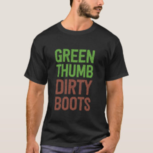 Camiseta Jardinería Divertida Pulgar Verde Botas Sucias Jar