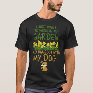 Camiseta Jardinería Jardín y reunión con mi perro gráfico 