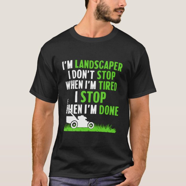 Camiseta Jardinería Landscag Lawn Mower Landscaper (Anverso)