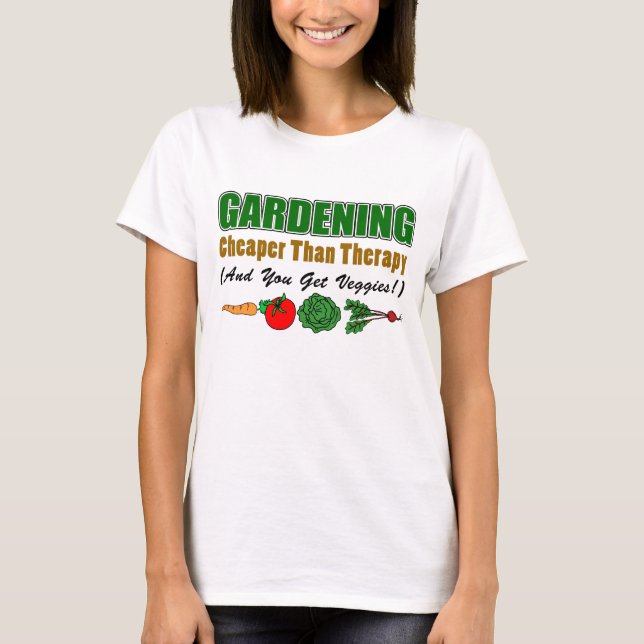 Camiseta Jardinería más barata que terapia (Anverso)
