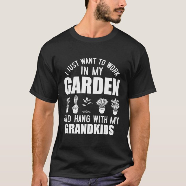 Camiseta Jardinería Para El Abuelo Que Trabaja En Mi Jardín (Anverso)