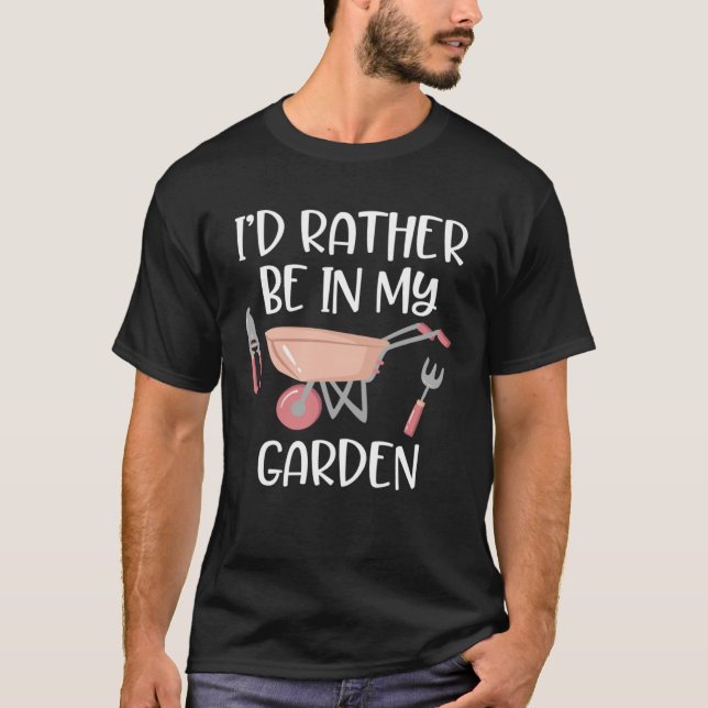 Camiseta Jardinería para jardineros Prefiero estar en mi ja (Anverso)