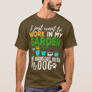 Camiseta Jardinería Perro Lover Gardener Jardín Mascota Pla
