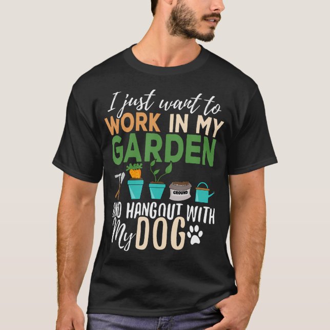 Camiseta Jardinería Perro Lover Gardener Jardín Mascota Pla (Anverso)
