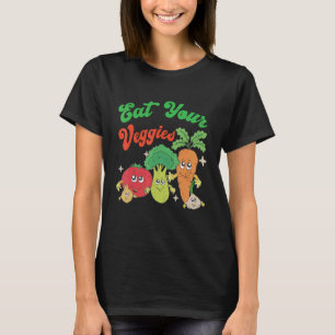 Camiseta Jardinería Retro Verduras Diciendo Granjero Feliz