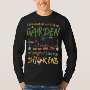 Camiseta Jardinería y gallinas trabajan en Hangout con