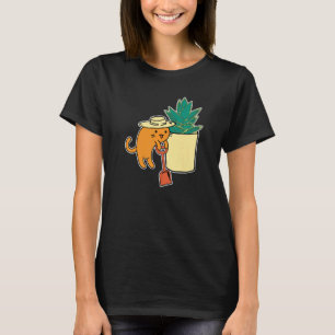 Camiseta Jardinero De Agave Suculento Y Gato