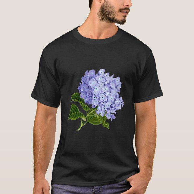 Camiseta Jardinero de flores de hidrangea morada (Anverso)