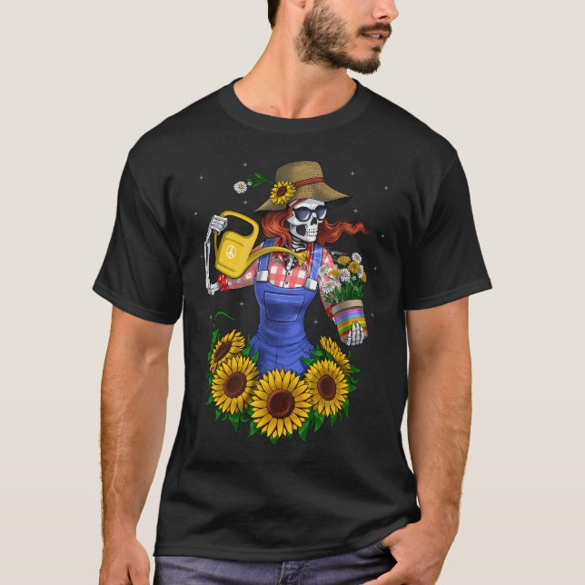 Camiseta Jardinero de Plantas Esqueleto (Anverso)