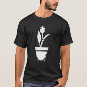 Camiseta Jardinero Floral de Jardín  Tulipán Jardinería