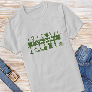 Camiseta Jardinero Maestro Pulgar Verde Moderno Simple