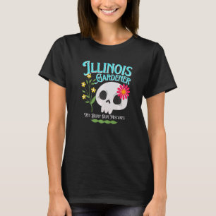 Camiseta Jardinero rebelde del estado de Illinois IL Cráneo