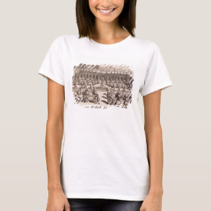 Camiseta Jardineros que trabajan en un jardín anaranjado,