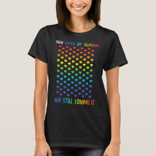 Camiseta Jardines De Infancia 100 Días De Maestra De Corazo