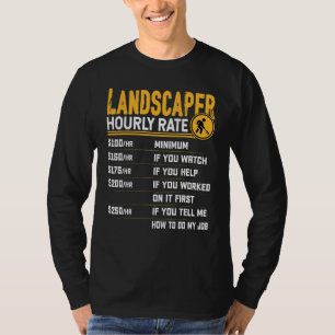 Camiseta Jardines de jardinería de Landscaper con tarifa ho