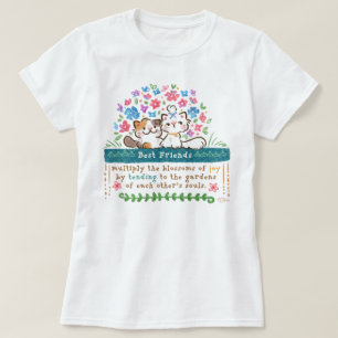 Camiseta Jardines de Mejores Amigos - Gatos Paisley y Migno