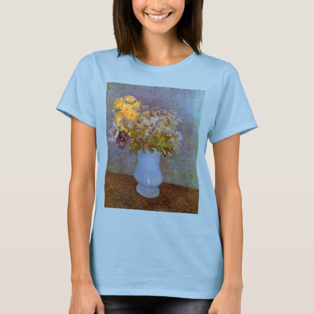 Camiseta Jarrón con lilas y margaritas de Vincent van Gogh (Anverso)