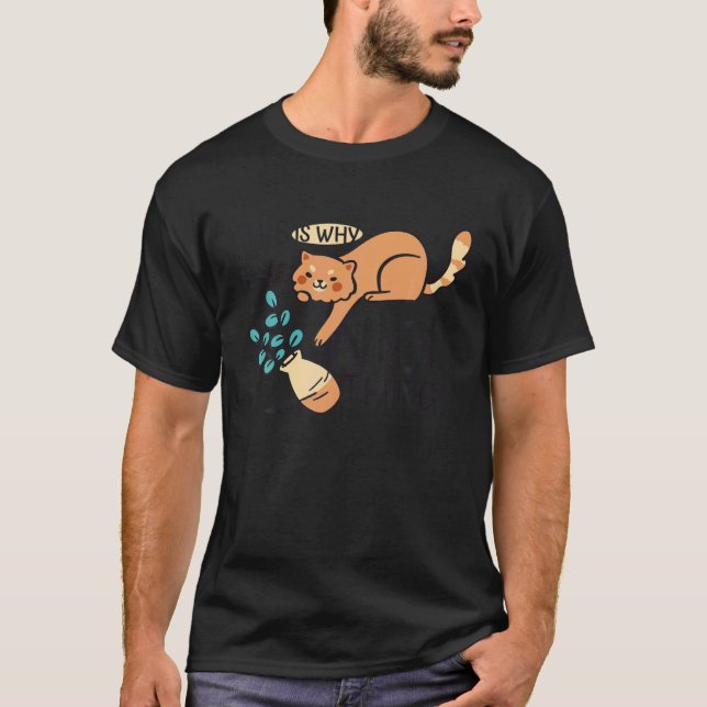 Camiseta Jarrón de flores de gato (Anverso)