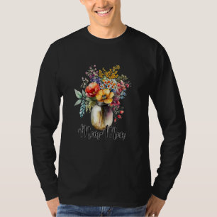 Camiseta Jarrón de flores silvestres para mujeres Mamá Mamá
