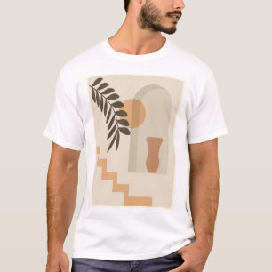 Camiseta Jarrón de hoja de escalera Sol, Arte geométrico ab