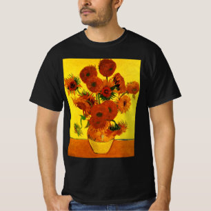 Camiseta Jarrón de Naturaleza Muerta con 15 Girasoles Vince
