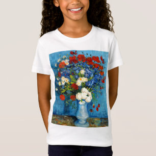Camiseta Jarrón Van Gogh con acianos y amapolas