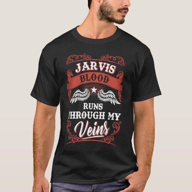 Camiseta Jarvis blood runs through my veins family christma (Anverso)