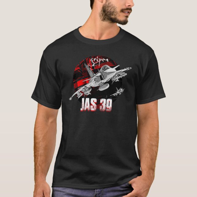 Camiseta JAS-39 Gripen Sueco Air Force Fighterjet (Anverso)