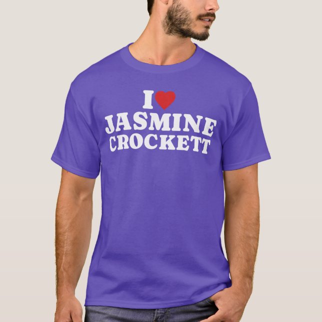 Camiseta Jasmine Crockett Fan Club I Heart Jasmine Crockett (Anverso)