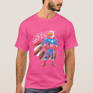 Camiseta Jason USA Eagle Patriotic Superhéroe para el nombr