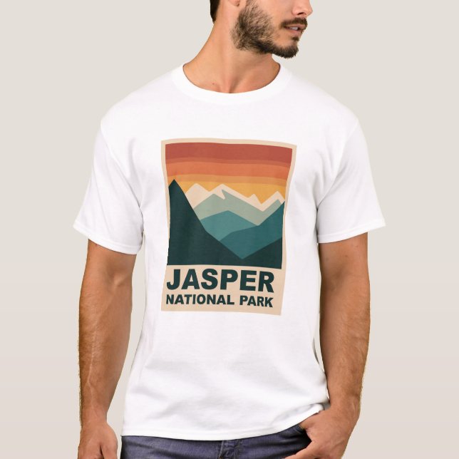Camiseta Jasper National Park Minimalist Outdoor Design (Anverso)