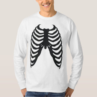 Camiseta jaula de costillas huesos negros disfraz de hallow