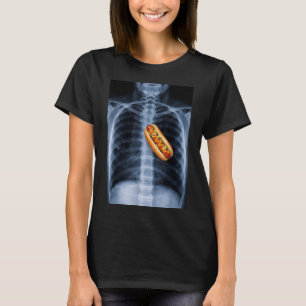 Camiseta Jaula de Costillas Radiografía Corazón de Hot Dog