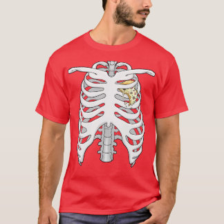 Camiseta Jaula de esqueleto Pizza Corazón Halloween