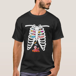 Camiseta Jaula de esqueleto X ray Candy divertidos niños de