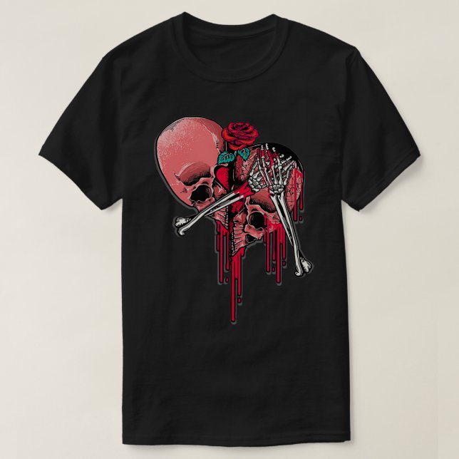Camiseta Jaula de la costilla de esqueleto Corazón roto San (Diseño del anverso)
