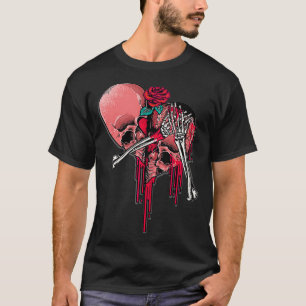 Camiseta Jaula de la costilla de esqueleto Corazón roto San