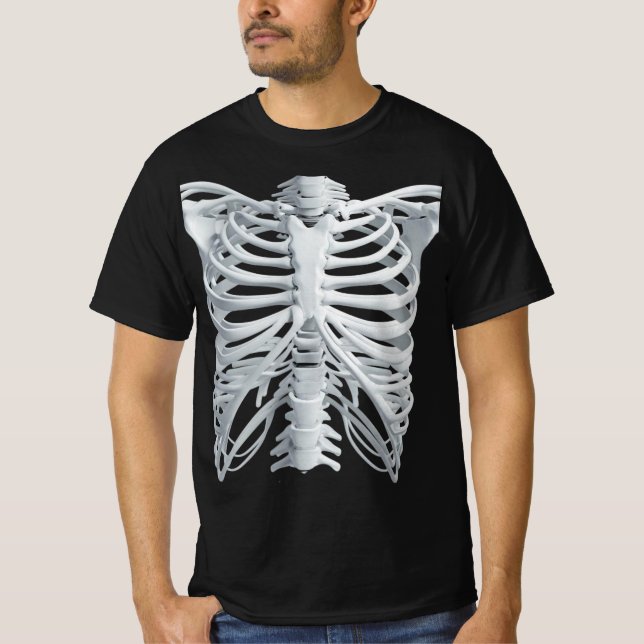 Camiseta Jaula de la costilla del esqueleto (Anverso)