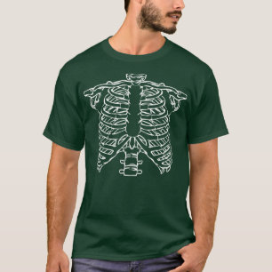 Camiseta Jaula de la costilla del esqueleto Cage Sencillo d