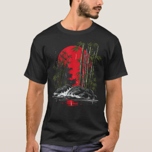 Camiseta Jaulas gráficas de arte japonés de bambú para homb